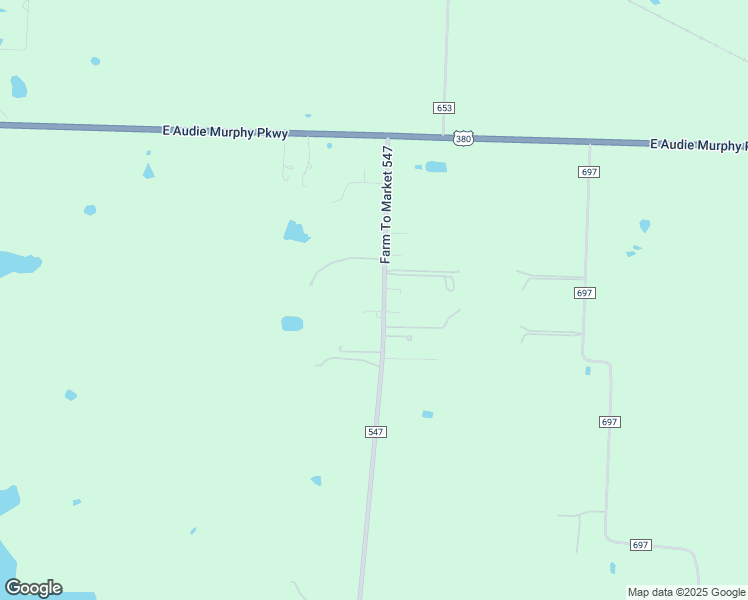 map of restaurants, bars, coffee shops, grocery stores, and more near 390 Farm to Market Road 547 in Farmersville
