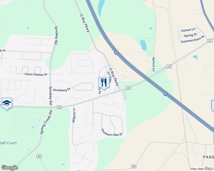 map of restaurants, bars, coffee shops, grocery stores, and more near 424 Daventry Circle in Calera