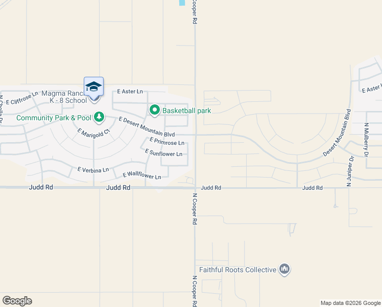 map of restaurants, bars, coffee shops, grocery stores, and more near 29853 North Yucca Drive in Florence