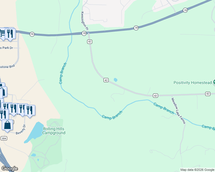 map of restaurants, bars, coffee shops, grocery stores, and more near 460 County Road 42 in Calera