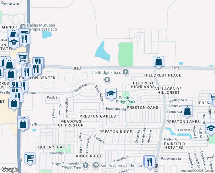 map of restaurants, bars, coffee shops, grocery stores, and more near 10330 Red Cedar Drive in Frisco