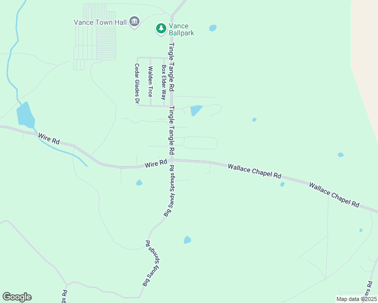 map of restaurants, bars, coffee shops, grocery stores, and more near 17764 Wallace Chapel Rd in Vance
