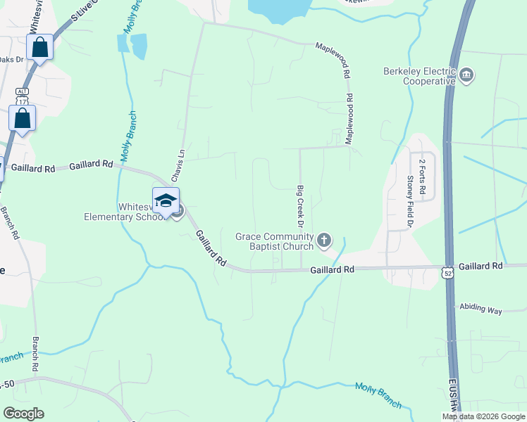 map of restaurants, bars, coffee shops, grocery stores, and more near 427 State Road S-8-357 in Moncks Corner