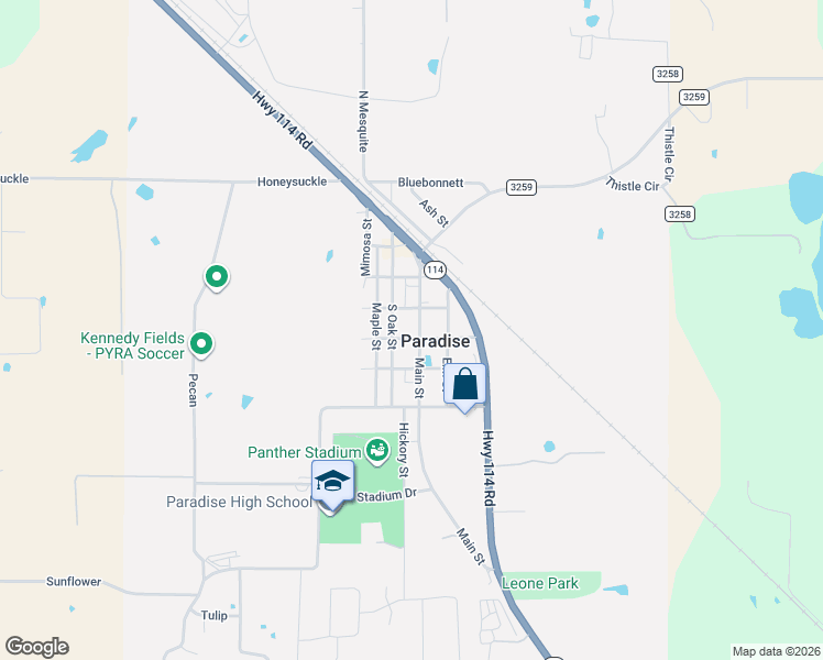 map of restaurants, bars, coffee shops, grocery stores, and more near in Paradise