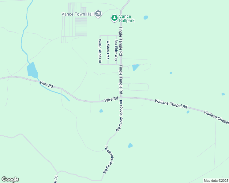 map of restaurants, bars, coffee shops, grocery stores, and more near 17677 Wallace Chapel Lane in Vance