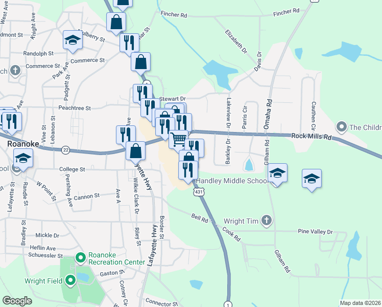 map of restaurants, bars, coffee shops, grocery stores, and more near in 