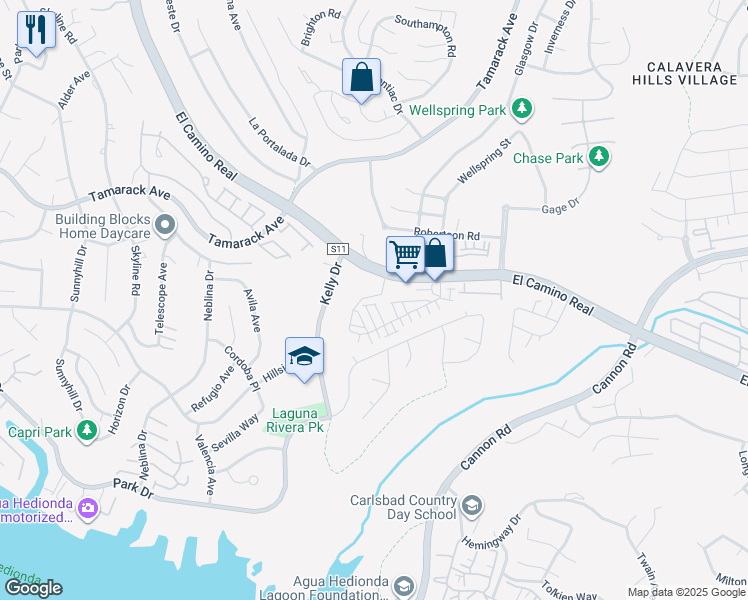 map of restaurants, bars, coffee shops, grocery stores, and more near 4672 Catmint Lane in Carlsbad