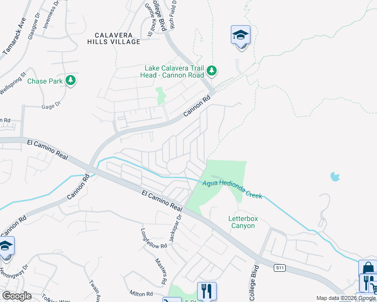 map of restaurants, bars, coffee shops, grocery stores, and more near 3446 Don Juan Drive in Carlsbad
