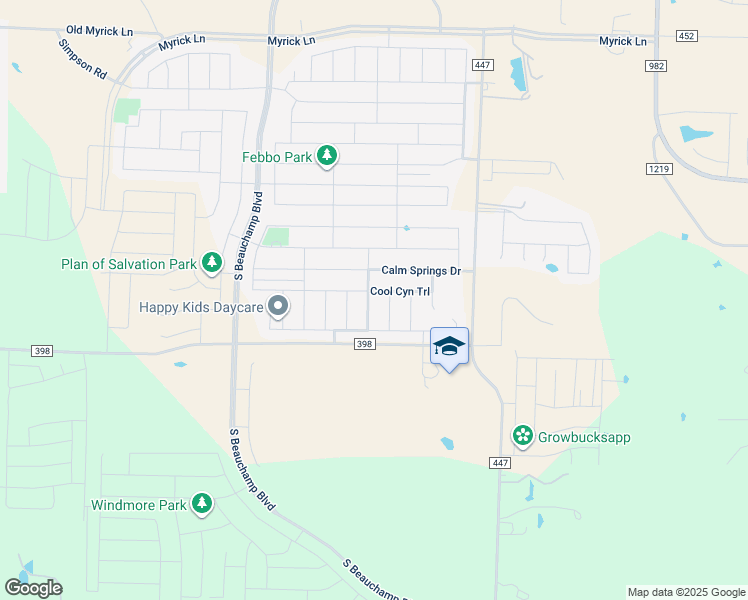 map of restaurants, bars, coffee shops, grocery stores, and more near 7979 County Road 398 in Princeton