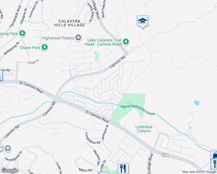 map of restaurants, bars, coffee shops, grocery stores, and more near 3438 Don Ortega Drive in Carlsbad