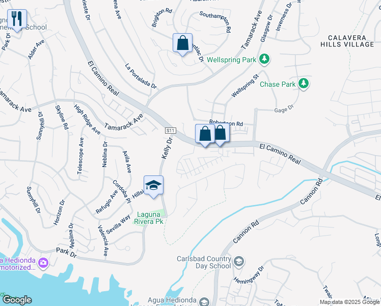 map of restaurants, bars, coffee shops, grocery stores, and more near 4660 Garden Hill Loop in Carlsbad