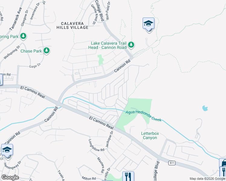 map of restaurants, bars, coffee shops, grocery stores, and more near 3445 Don Ortega Drive in Carlsbad
