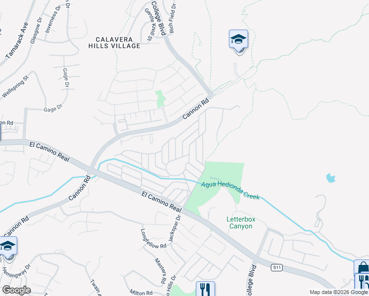 map of restaurants, bars, coffee shops, grocery stores, and more near 3441 Don Ortega Drive in Carlsbad