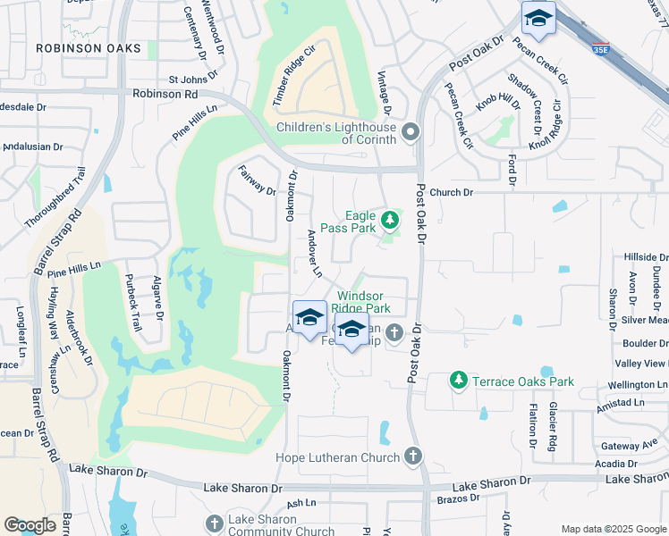 map of restaurants, bars, coffee shops, grocery stores, and more near 1814 Glen Aerie Drive in Corinth