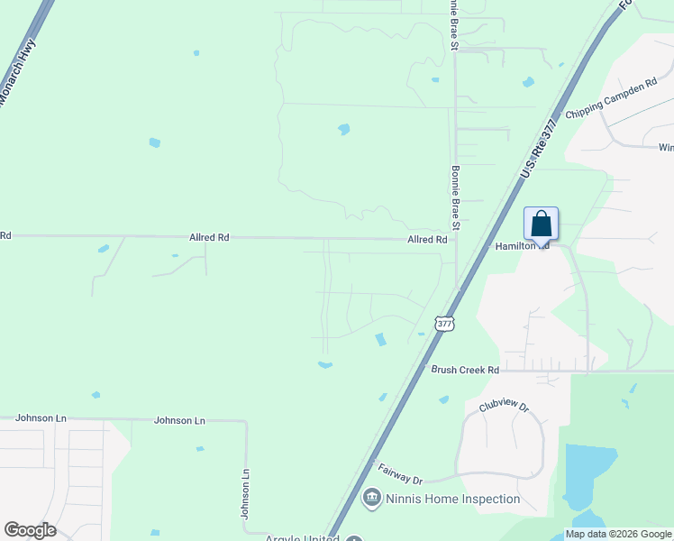 map of restaurants, bars, coffee shops, grocery stores, and more near Allred Road in Argyle