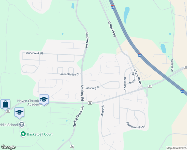 map of restaurants, bars, coffee shops, grocery stores, and more near 169 Little John Cir in Calera