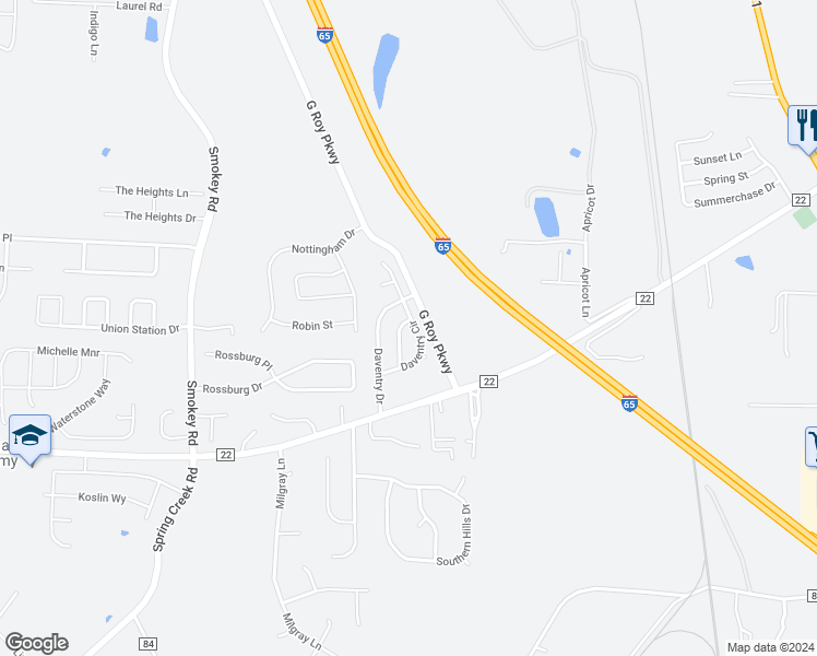 map of restaurants, bars, coffee shops, grocery stores, and more near 844 Daventry Lane in Calera