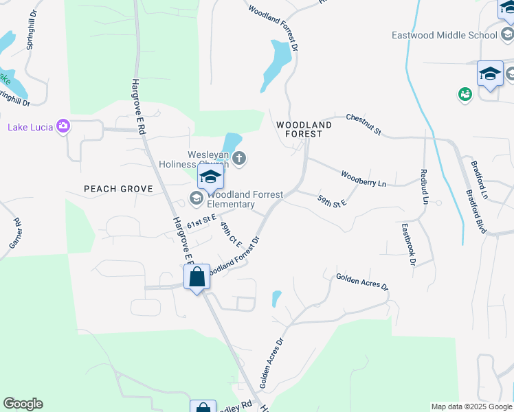 map of restaurants, bars, coffee shops, grocery stores, and more near 5028 Pinewood Lane in Tuscaloosa