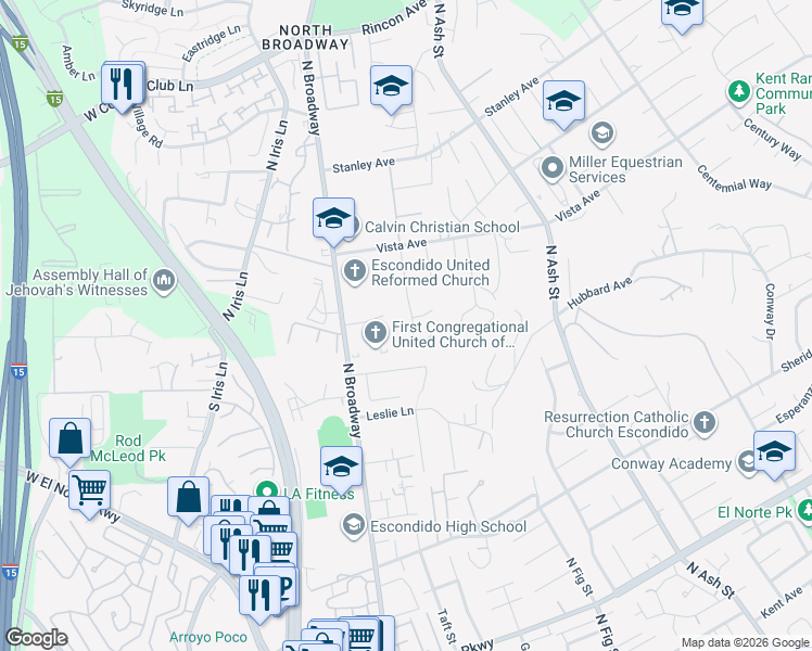 map of restaurants, bars, coffee shops, grocery stores, and more near 281 Fire Mountain Place in Escondido
