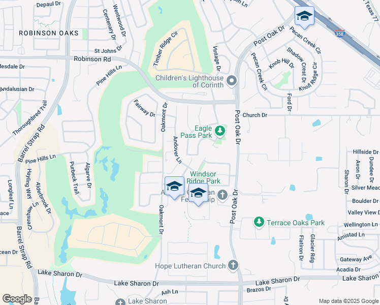 map of restaurants, bars, coffee shops, grocery stores, and more near 1814 Glen Aerie Drive in Corinth