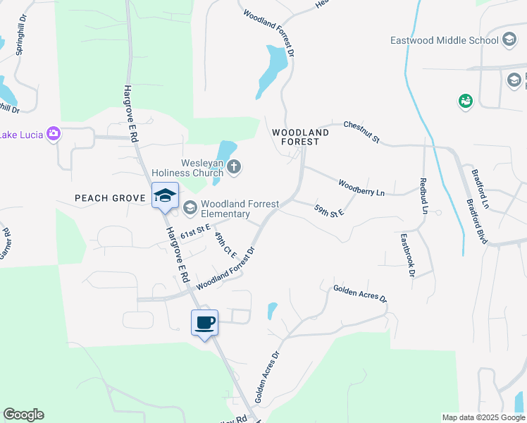 map of restaurants, bars, coffee shops, grocery stores, and more near 5028-5042 Pinewood Lane in Tuscaloosa