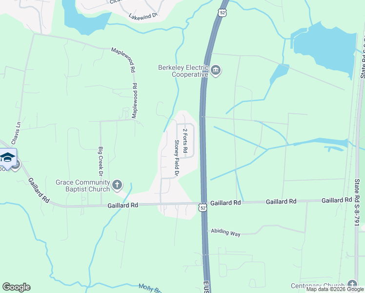 map of restaurants, bars, coffee shops, grocery stores, and more near 209 2 Forts Road in Moncks Corner