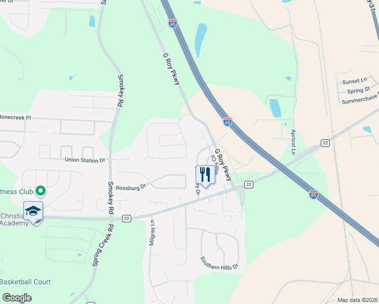 map of restaurants, bars, coffee shops, grocery stores, and more near 101 Robin Street in Calera