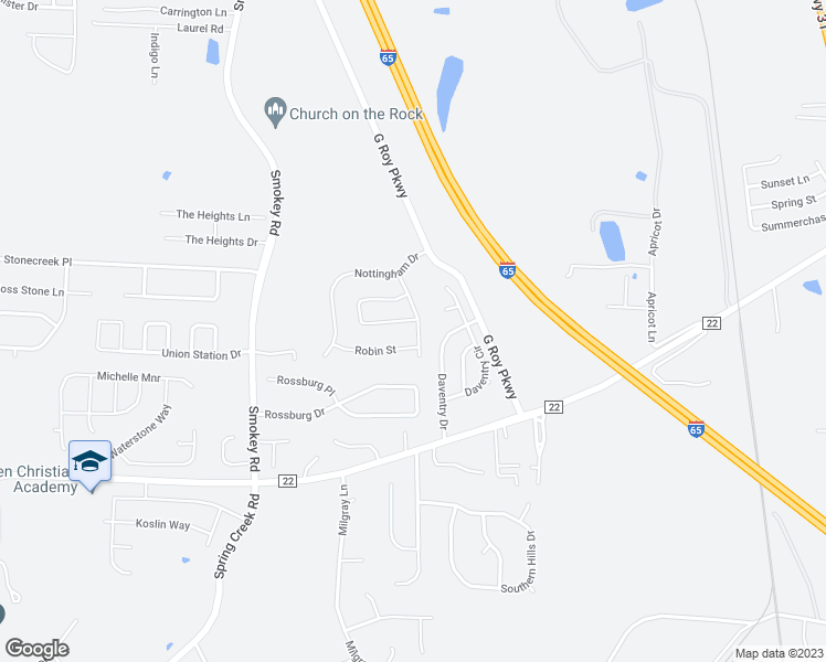 map of restaurants, bars, coffee shops, grocery stores, and more near 148 King Richards Way in Calera