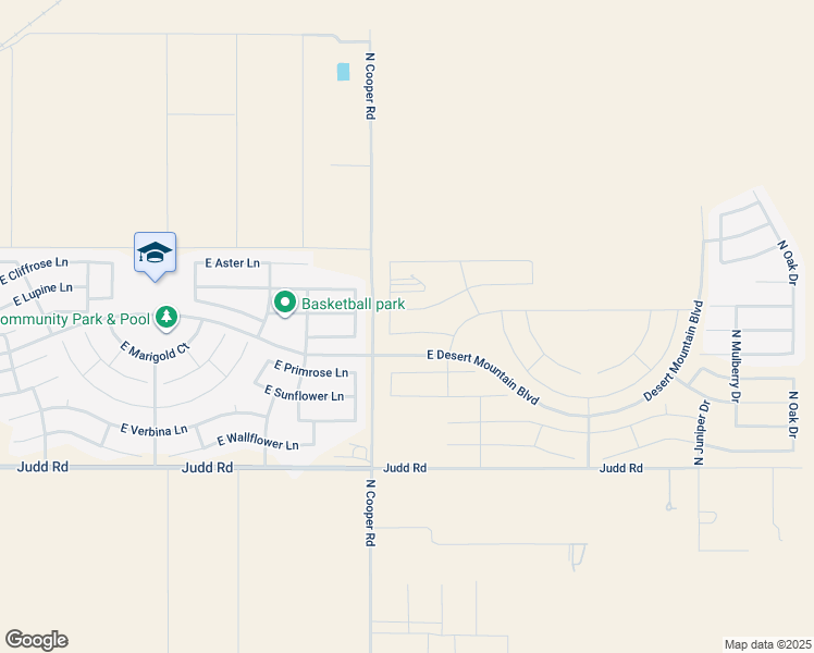 map of restaurants, bars, coffee shops, grocery stores, and more near 10630 East Marigold Lane in Florence