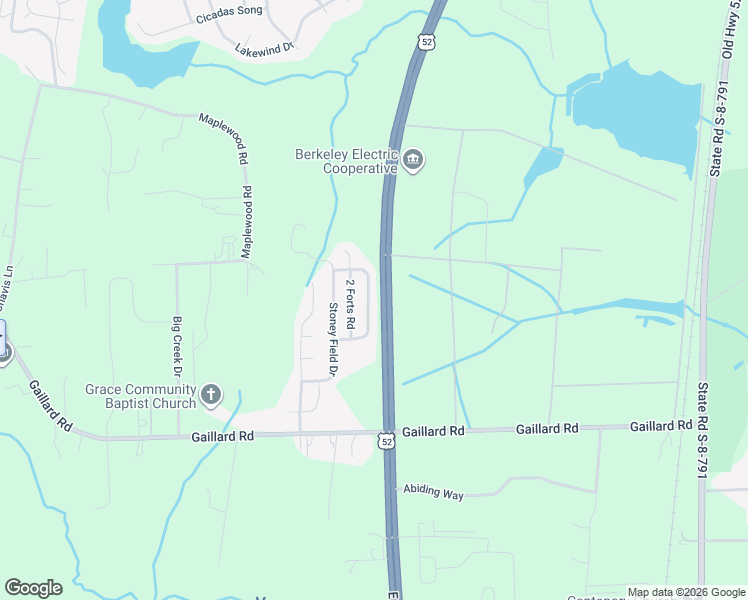 map of restaurants, bars, coffee shops, grocery stores, and more near 224 2 Forts Road in Moncks Corner