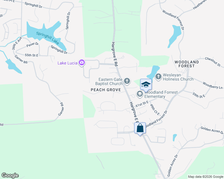 map of restaurants, bars, coffee shops, grocery stores, and more near 4300 Peach Grove Road in Tuscaloosa