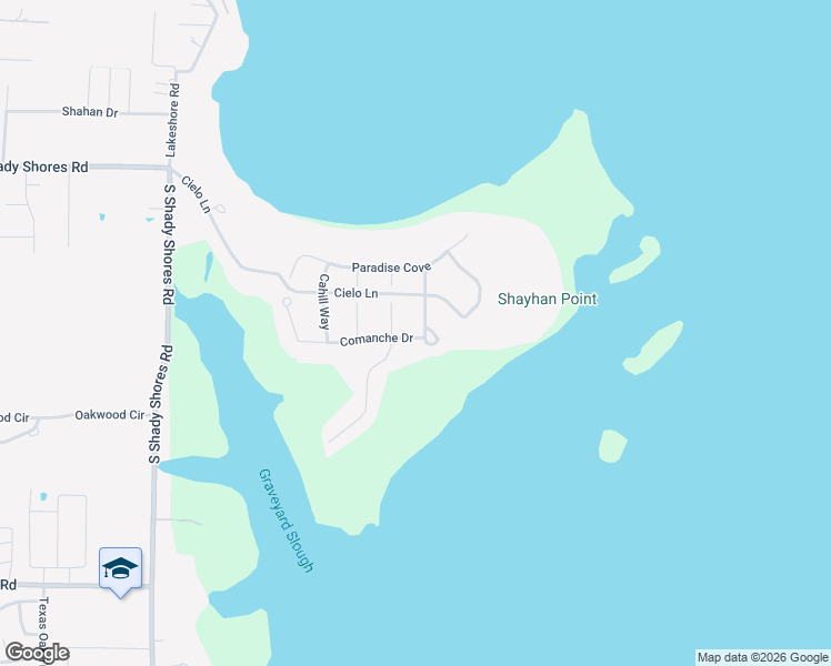 map of restaurants, bars, coffee shops, grocery stores, and more near 1120 Rio Bravo Way in Shady Shores