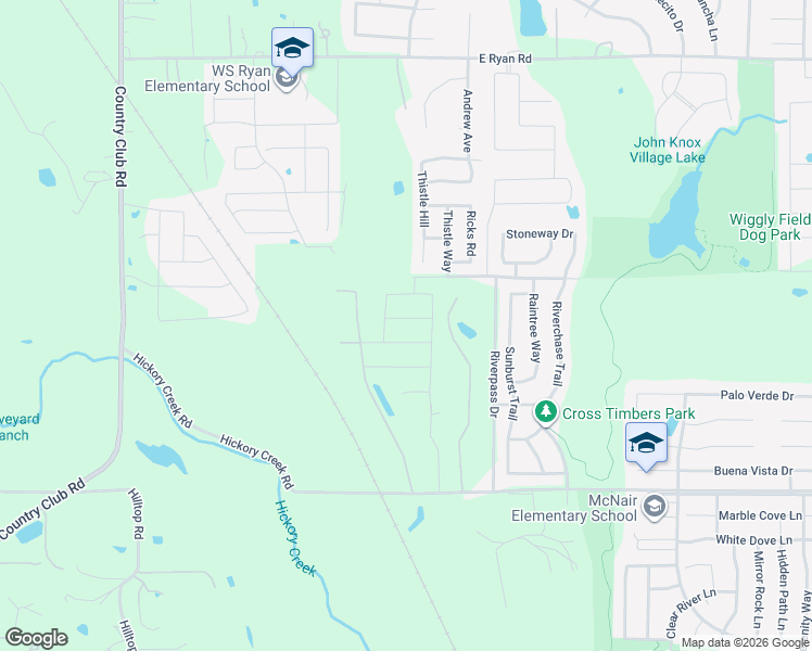 map of restaurants, bars, coffee shops, grocery stores, and more near 316 Sequoia Lane in Denton