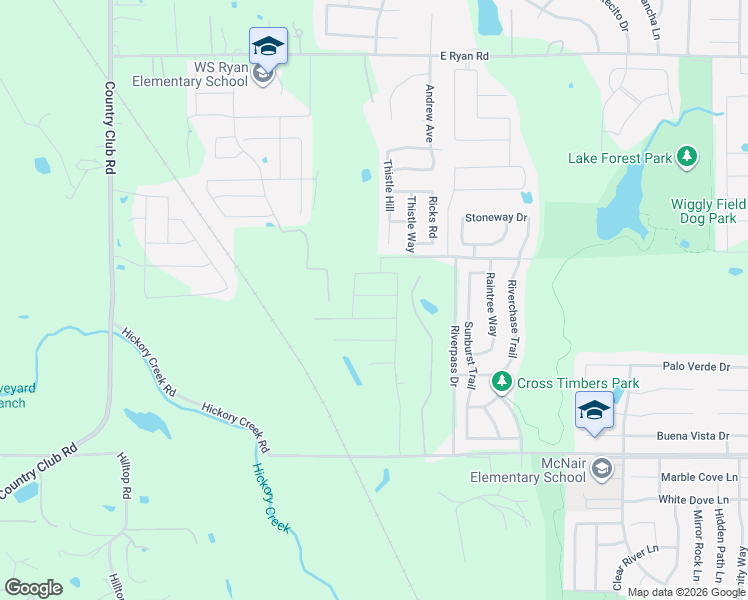 map of restaurants, bars, coffee shops, grocery stores, and more near 5326 Pvt Road 1001 in Denton