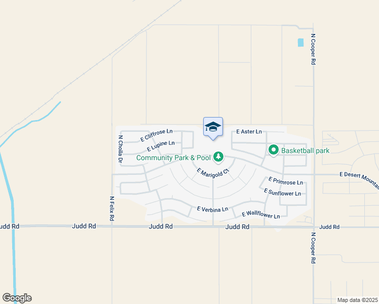 map of restaurants, bars, coffee shops, grocery stores, and more near 10795 East Marigold Lane in Florence