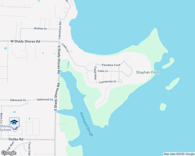 map of restaurants, bars, coffee shops, grocery stores, and more near 1131 Cahill Way in Shady Shores