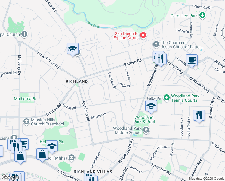 map of restaurants, bars, coffee shops, grocery stores, and more near 922 Lacebark Street in San Marcos