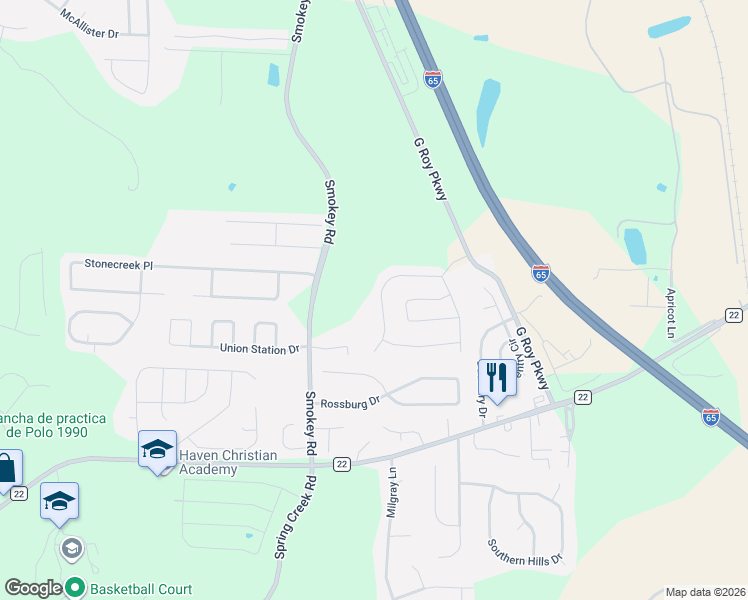 map of restaurants, bars, coffee shops, grocery stores, and more near 273 Nottingham Drive in Calera