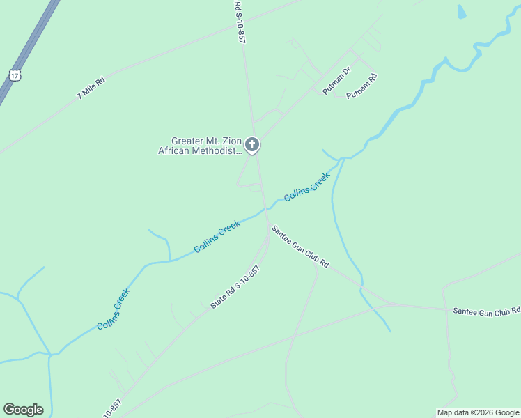 map of restaurants, bars, coffee shops, grocery stores, and more near 749 South Santee Road in McClellanville