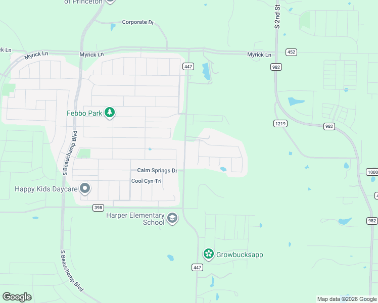 map of restaurants, bars, coffee shops, grocery stores, and more near 1515 County Road 447 in Princeton