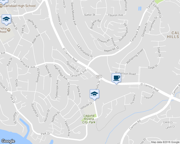 map of restaurants, bars, coffee shops, grocery stores, and more near 4718 Amberwood Court in Carlsbad