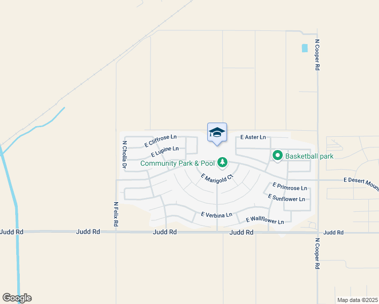 map of restaurants, bars, coffee shops, grocery stores, and more near 10795 East Marigold Lane in Florence