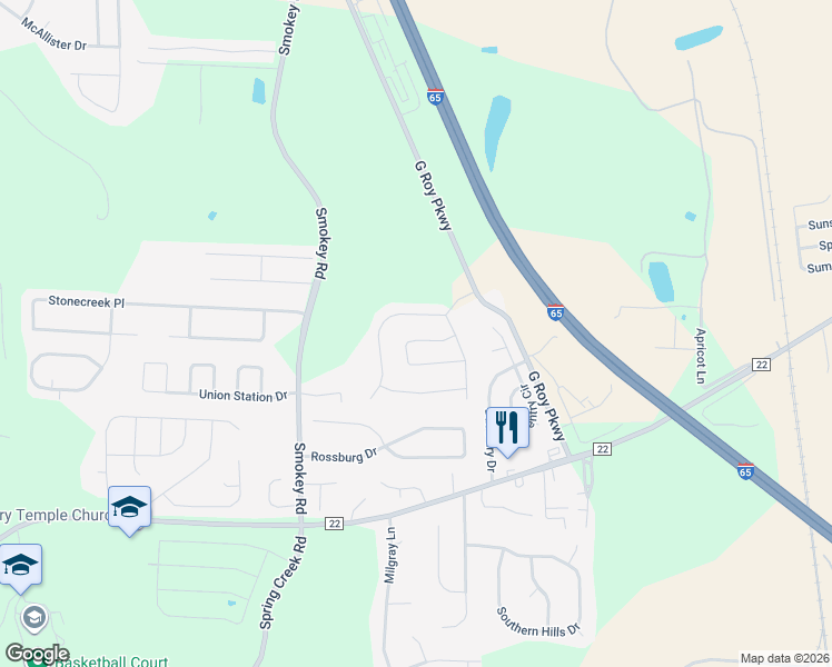 map of restaurants, bars, coffee shops, grocery stores, and more near 409 Sherwood Circle in Calera