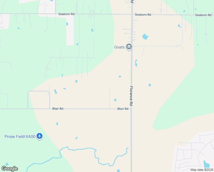 map of restaurants, bars, coffee shops, grocery stores, and more near 7990 Blair Road in Justin