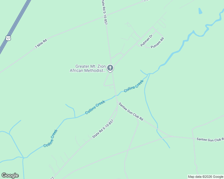 map of restaurants, bars, coffee shops, grocery stores, and more near 749 South Santee Road in McClellanville