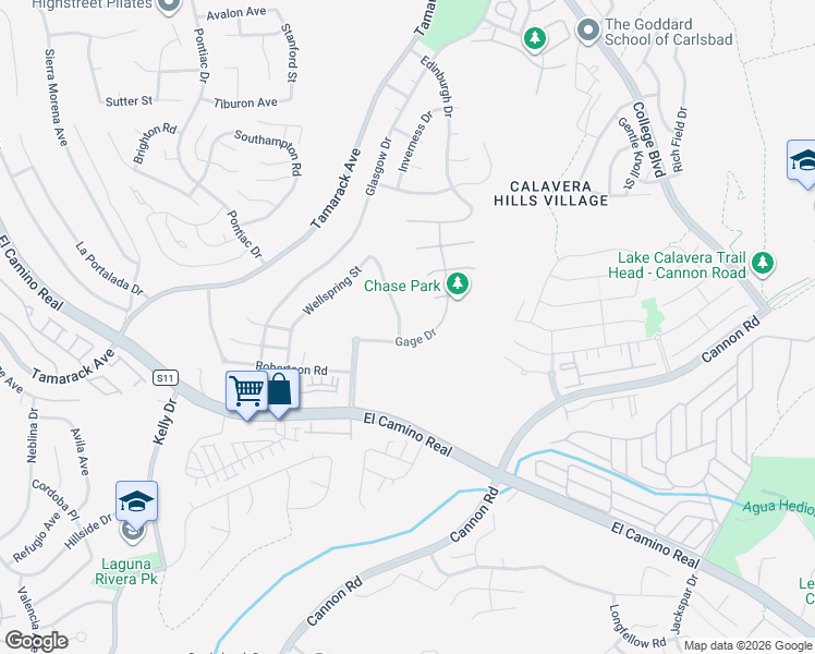 map of restaurants, bars, coffee shops, grocery stores, and more near 2673 Wadsworth Street in Carlsbad