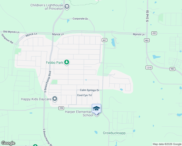 map of restaurants, bars, coffee shops, grocery stores, and more near 1503 County Road 447 in Princeton