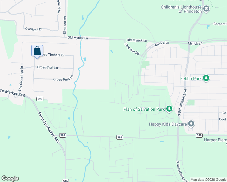 map of restaurants, bars, coffee shops, grocery stores, and more near 861 Cross Post Lane in McKinney