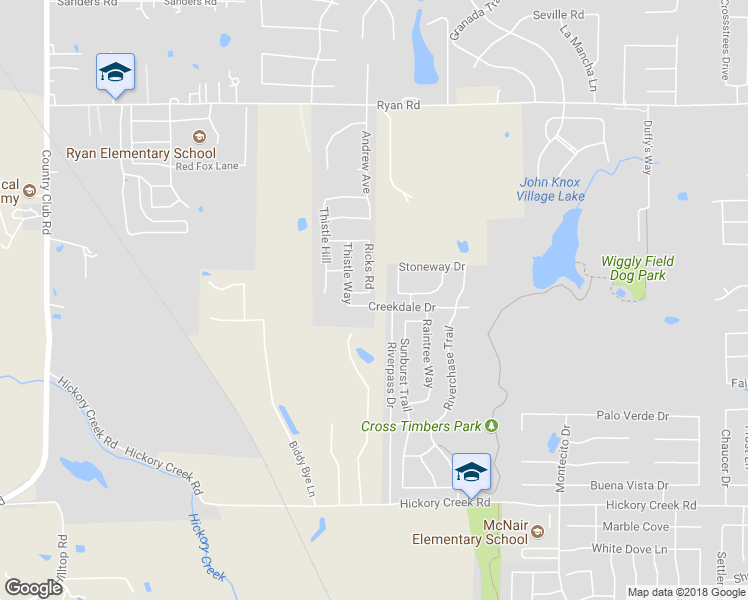 map of restaurants, bars, coffee shops, grocery stores, and more near 316 Vickery Way in Denton