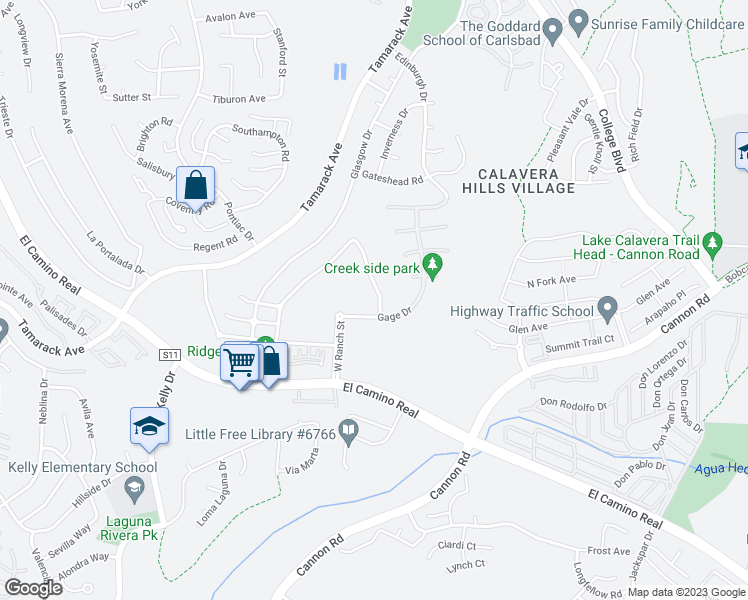 map of restaurants, bars, coffee shops, grocery stores, and more near 2673 Wadsworth Street in Carlsbad